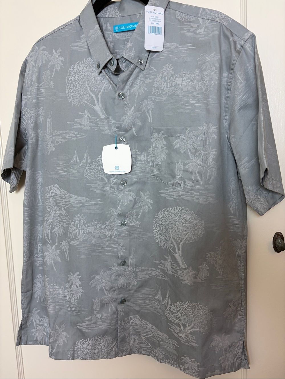 Tori Richard Men’s Grey Tropical Shirt - NWT
